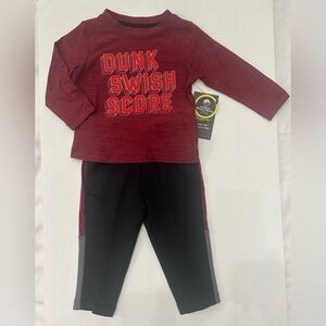 Athletic Works Baby Graphic Long Sleeve Shirt With Jogger Pants Set 12 Mths NWT